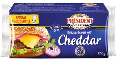 總統牌漢堡切片乾酪(800G)<br/>BURGER W/CHEDDAR 48 SLICES <br/>  |乳製品|加工乳酪