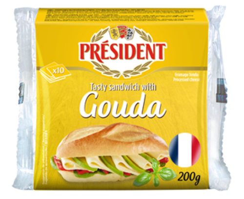 總統牌高達切片乾酪<br/>PROCESSED CHEESE GOUDA 10 SLICES <br/>  |乳製品|加工乳酪