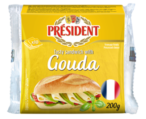 總統牌高達切片乾酪<br/>PROCESSED CHEESE GOUDA 10 SLICES <br/>產品圖