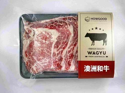 澳洲和牛肋眼火鍋片MB8-9<br/>WAGYU BEEF CUBE ROLL HOT POT SLICE MB8-9<br/>產品圖