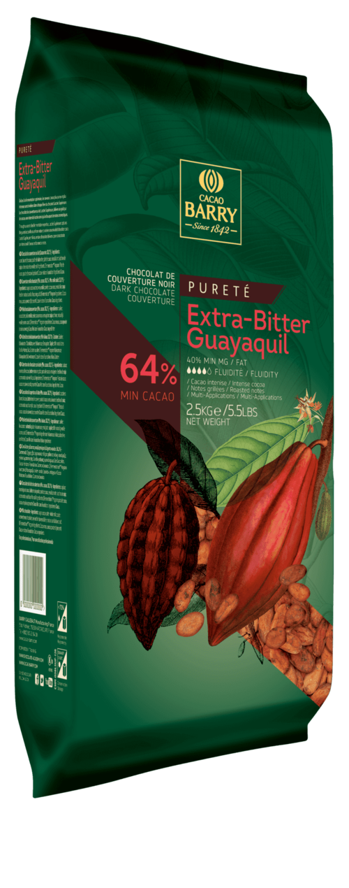 瓜瓦基爾調溫巧克力64%(磚塊狀)<br/>EXT.BITTER GUAYAQUIL DARK 64%<br/>產品圖