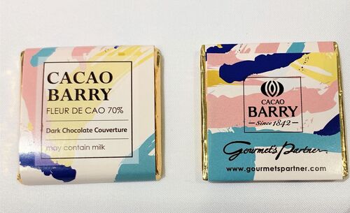 花郜苦甜片狀巧克力70%(潑彩-白底)200PC/BAG<br/>FLEUR DE CAO Dark Couverture 70%(NAPOLITAINS)<br/>  |烘焙|巧克力