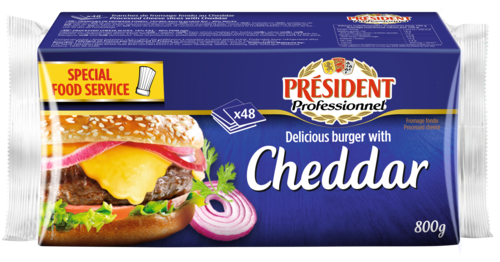 總統牌漢堡切片乾酪(800G)<br/>BURGER W/CHEDDAR 48 SLICES <br/>