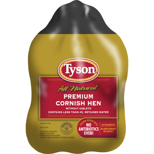 冷凍美國榖飼春雞(大)<br/>TYSON PREMIUM CORNISH HENS <br/>產品圖