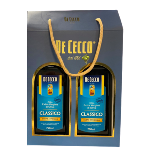 DE CECCO特級初榨橄欖油禮盒<br>EXT. VIRGINE OLIVE OIL(CLASSICO)0.75L x 2 IN GIFT BOX產品圖